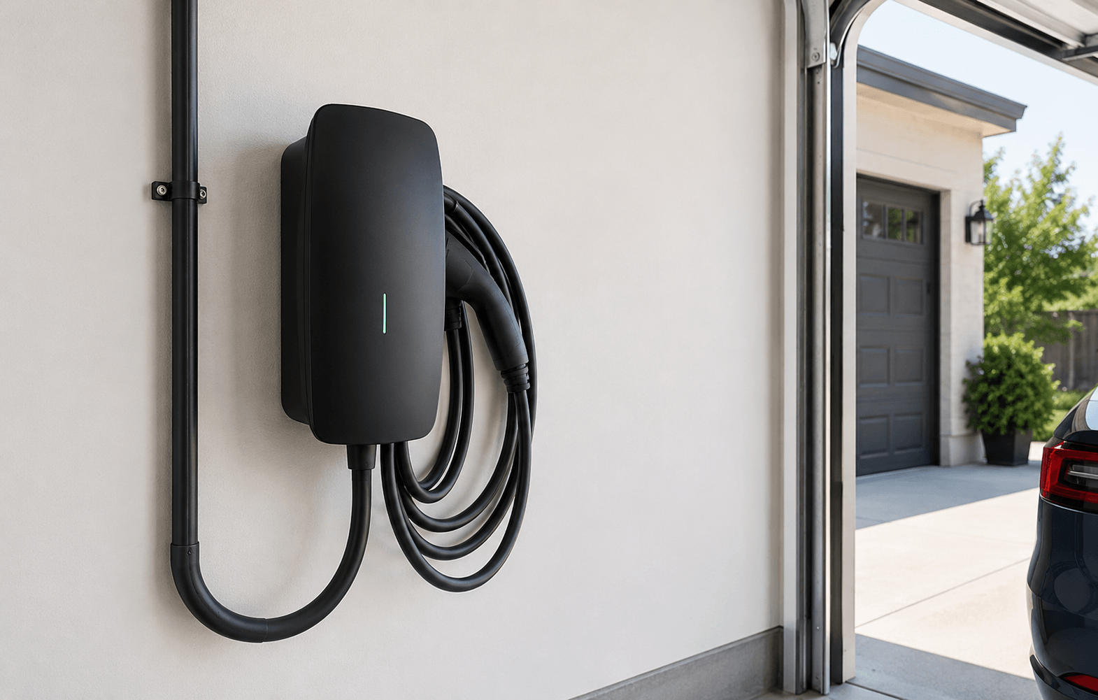 Hardwired EV charger connection