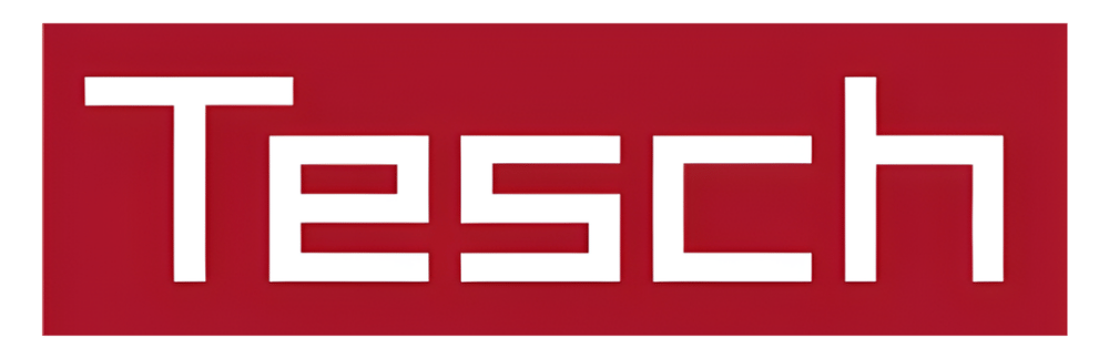 Blaues "FAUST"-Logo mit zwei kleinen blauen Dreiecken unter dem "F" auf dunklem Hintergrund.