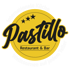 Logo "Pastillo Restaurant & Bar" auf gelbem Kreis mit drei Sternen, umgeben von "Internationale Küche" und "Welttournee auf jedem Teller".