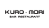 Logo mit schwarzem Text „KURO • MORI“ und darunter „BAR • RESTAURANT“ auf weißem Hintergrund.