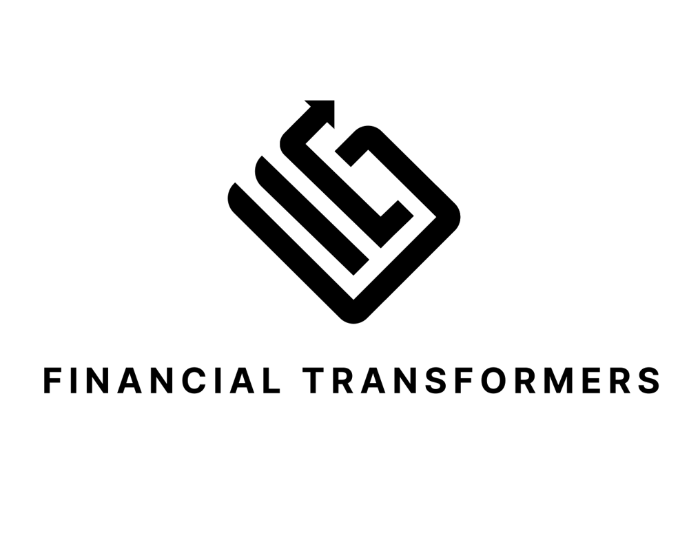 Logo von Financial Transformers: goldener Pfeil zeigt nach oben, Euro-Symbol, grüner Balkengrafik.