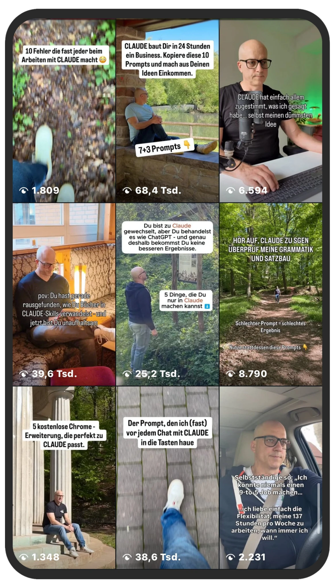 Meine Instagram-Reels mit echten View-Zahlen