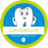 Blaues und grünes Logo mit lachendem Zahn und "ZahnGesund Zahnversicherung. Münchner Verein. mv" Text.
