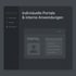 Individuelle Portale & interne Anwendungen: Desktop-Ansicht mit Navigationsleiste und einem Browserfenster mit "PORTAL".