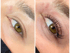 Vorher-Nachher-Vergleich eines Wimpernliftings mit geschwungenen, dunklen Wimpern am rechten Auge.