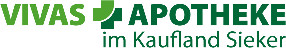 Logo VIVAS APOTHEKE im Kaufland Sieker mit grünem Kreuz.