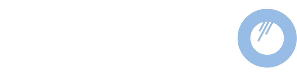 METAGLAS Logo mit einem hellblauen Kreis und drei diagonalen Linien, darunter der Text "Der sichere Durchblick".