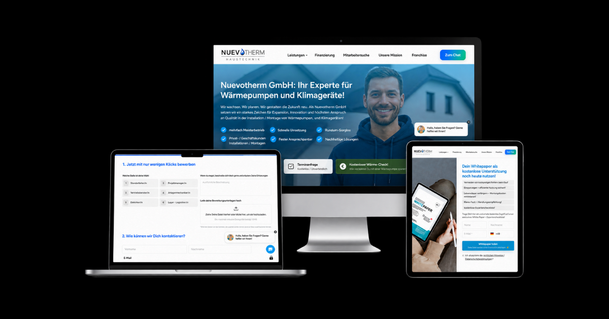 NUEVOTHERM Website, Funnel und E-Book