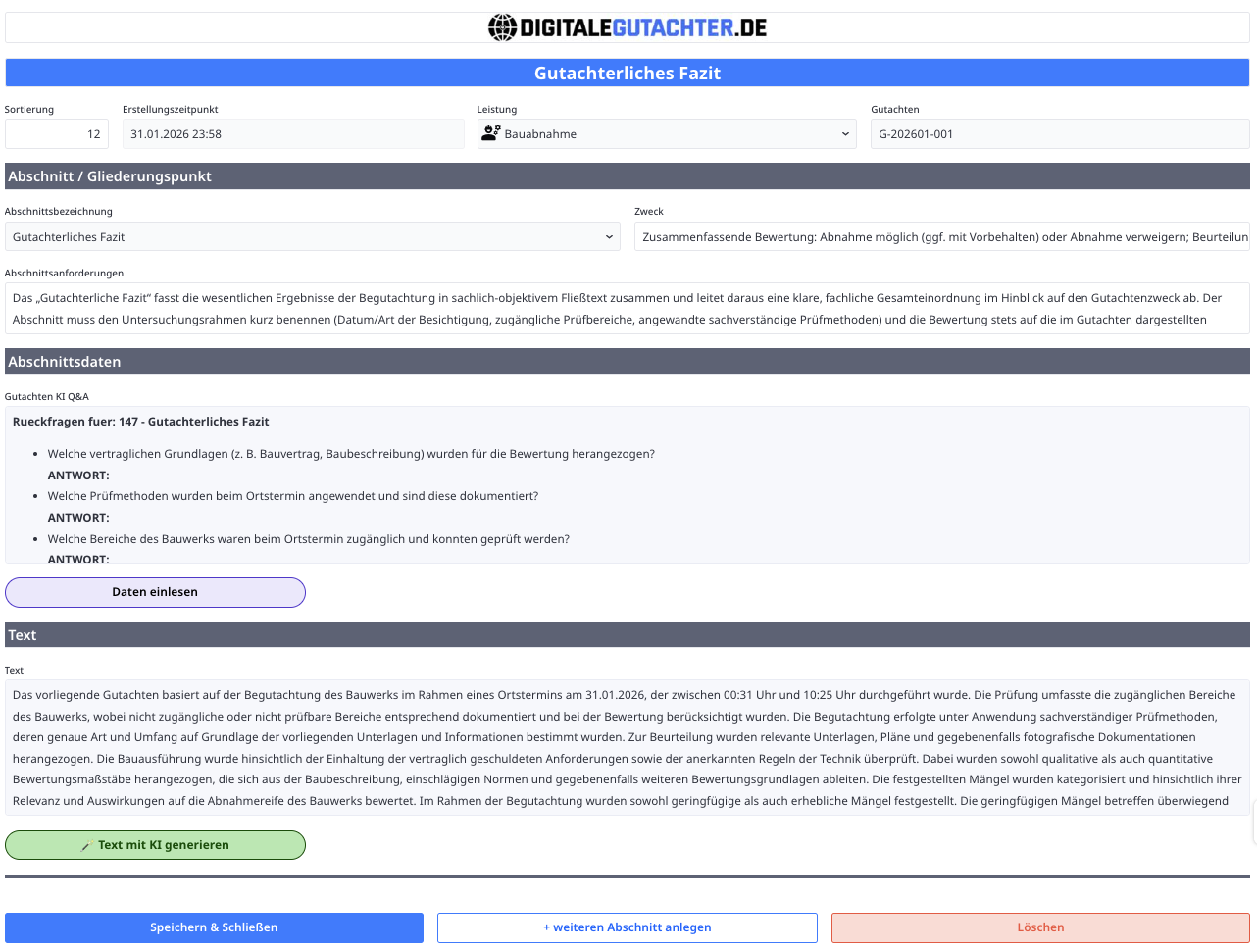 Gutachtenerstellung – KI-Texterstellung