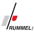 Rummel GmbH Logo: Schwarze, graue und rote Buchstaben formen "RUMMEL GmbH" mit schrägem Strich.