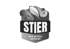 Graues STIER Logo mit Blättern, darunter „Rund um Haus und Garten“.