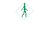 Logo: Grünes Quadrat mit einem weißen, gepunkteten Rautensymbol, das eine stilisierte Person beim Gehen zeigt. Text: "Orthopädie Schuhtechnik eG Themar".