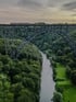 Drohnenaufnahme der Münsterbrücke in Remscheid, Bergisches Land – Luftaufnahme für Tourismus-Marketing und regionale Immobilienpräsentationen