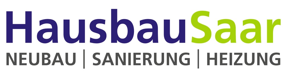 HausbauSaar Logo mit den Worten Neubau, Sanierung, Heizung.