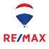 RE/MAX Logo mit einem rot-weiß-blauen Heißluftballon und dem Schriftzug "RE/MAX" darunter.