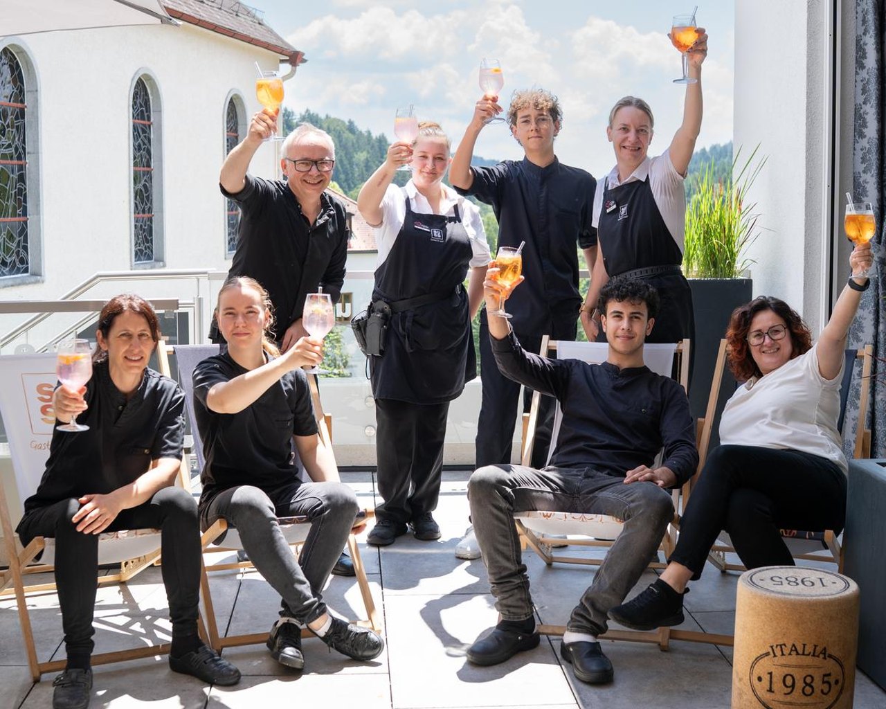 Team Süss auf der Terrasse