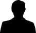 Schwarze Silhouette eines Kopfes und Oberkörpers auf weißem Hintergrund.