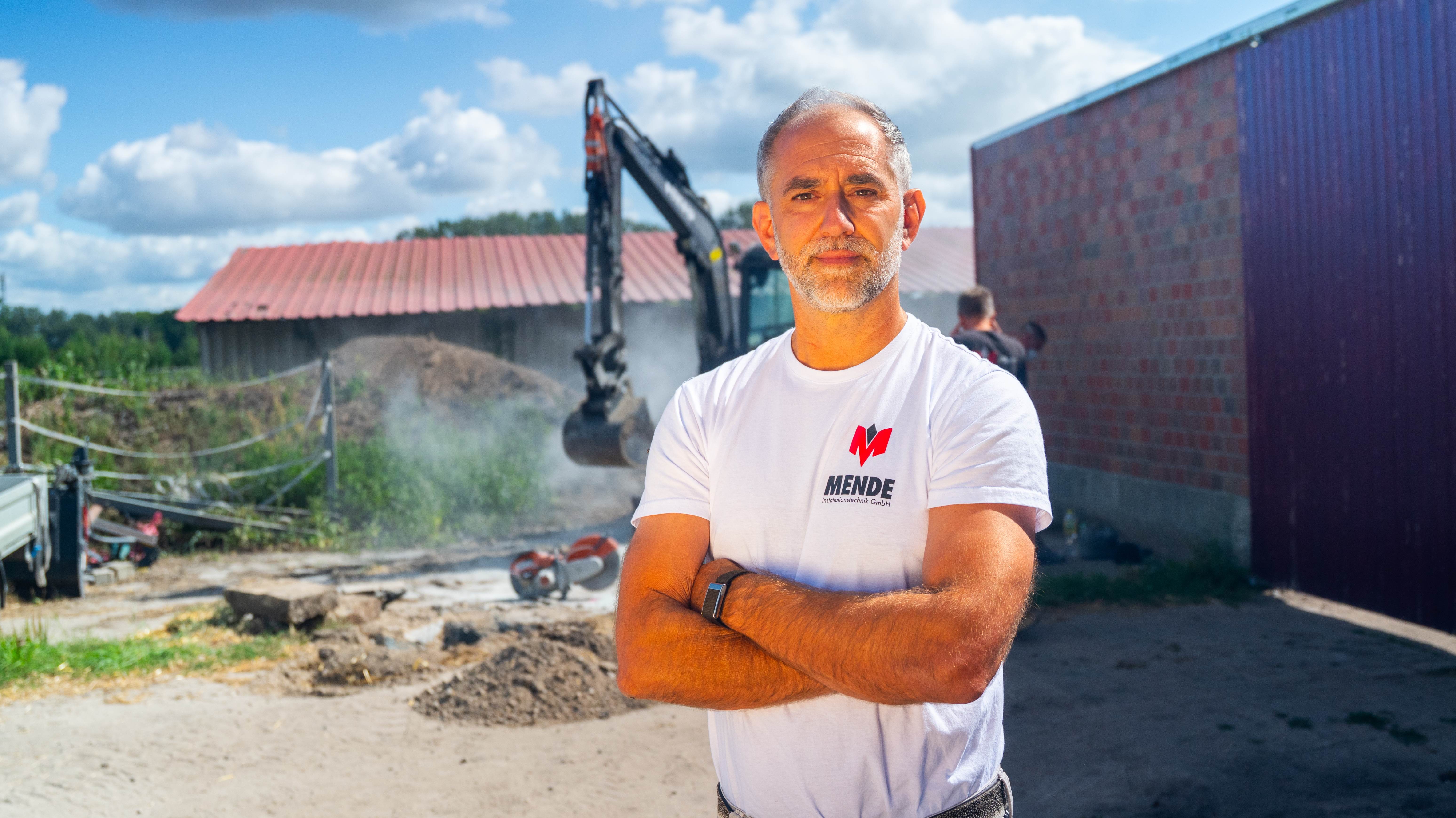 Erdbau-Baustelle von Mende Installationstechnik in Potsdam