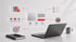 Ein Laptop auf einem Schreibtisch mit schwebenden 3D-Icons für Prozessoptimierung, Checklisten und Zielerreichung.