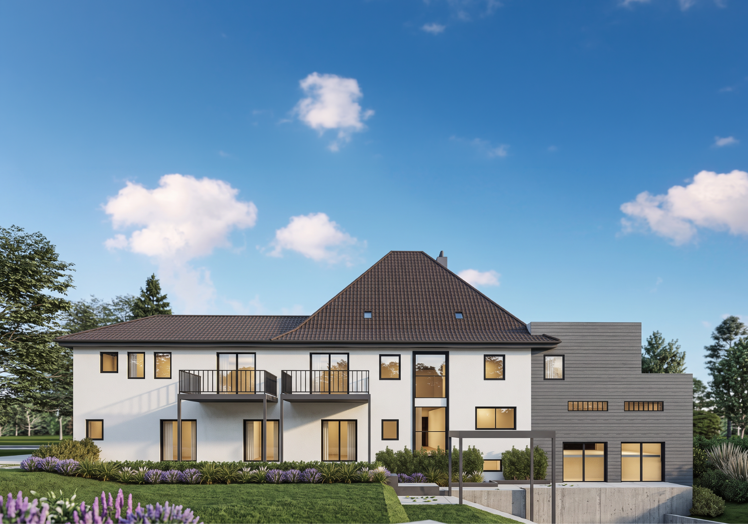 Röfingen Suites, Außenansicht des grundsanierten Bestandsgebäudes