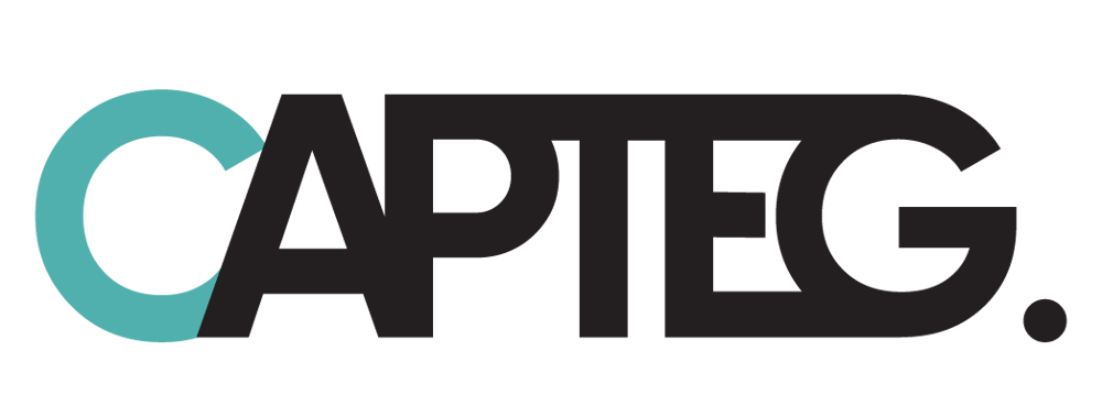 CAPTEG-Logo mit dem Buchstaben "C" in Türkis und "APTEG." in Dunkelgrau.