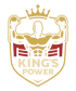 Logo eines Boxers mit Boxhandschuhen und einer Krone, darüber steht "KING'S POWER".