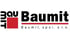 Schwarzes "Baumit" Logo mit rotem Quadrat und "Bau mit" vertikal links, darunter "Baumit, spol. s r.o.".
