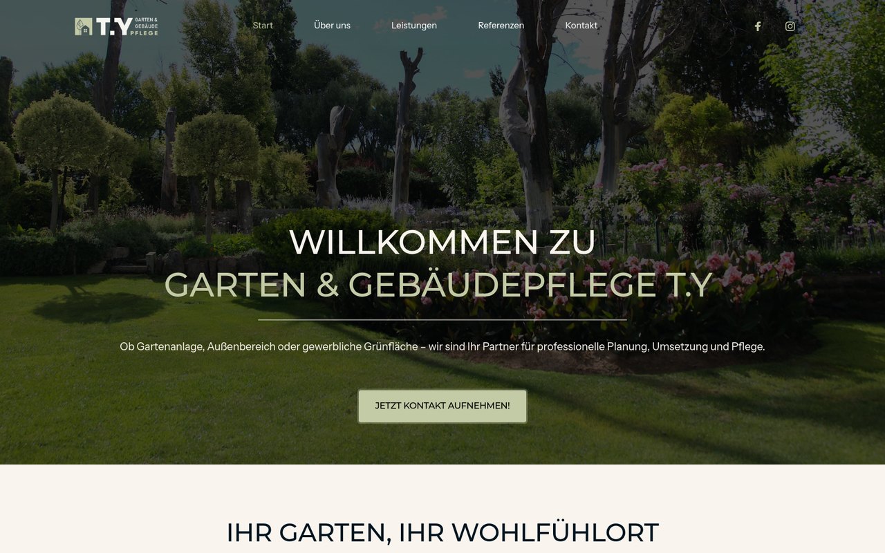 Webseite T.Y Garten & Gebäudepflege