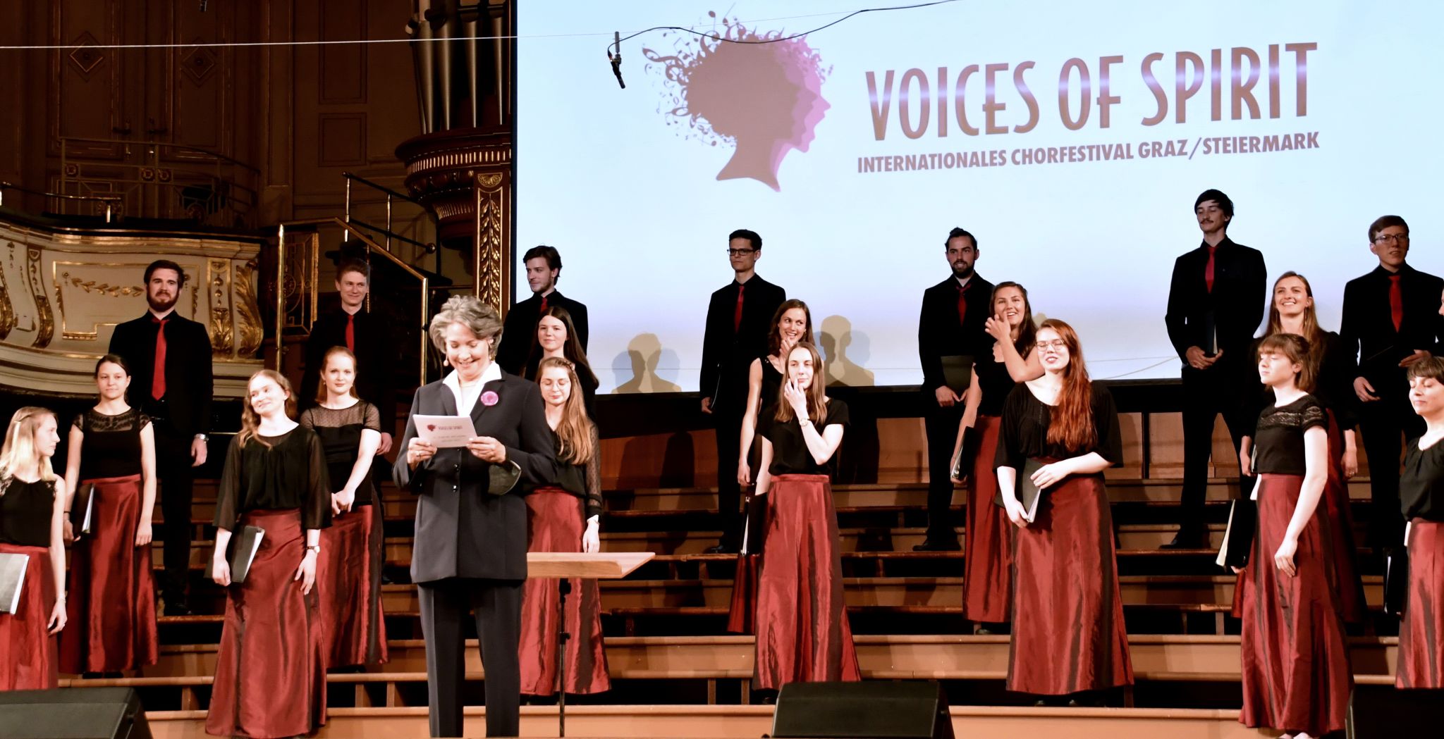 Choir singing at the Hello World concerts on the second festival day, Voices of Spirit 2021, Graz