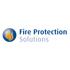 Logo von Fire Protection Solutions mit blauer Kugel, orangefarbener Flamme und Text.