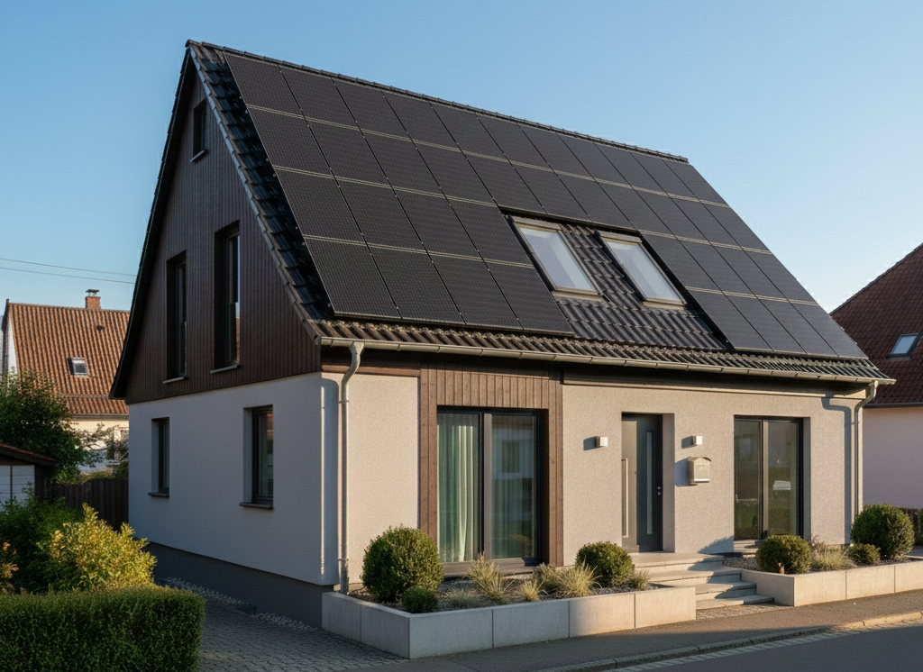 Haus mit Solaranlage