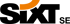 SIXT SE Logo in Schwarz mit einem orangefarbenen, gebogenen Element über dem „I“.