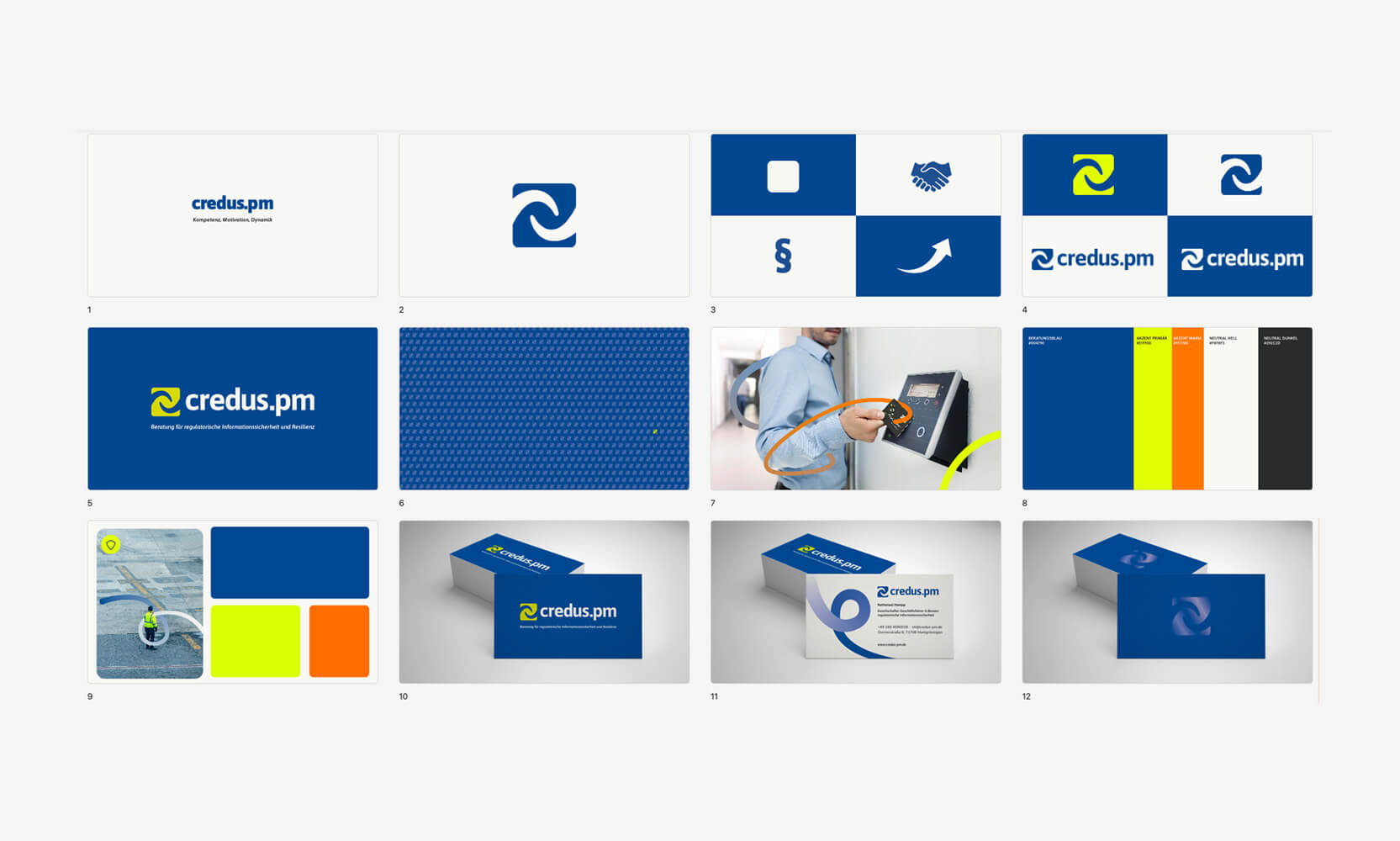 Formen, Farben, Logo und Bildwelten des Corporate Design für credus.pm