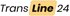 Schwarzer Text "Trans Line 24", wobei "Line" auf einem gelben Rechteck liegt.