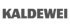 KALDEWEI-Logo in dunklem Grau auf einem dunkelgrünen Hintergrund.