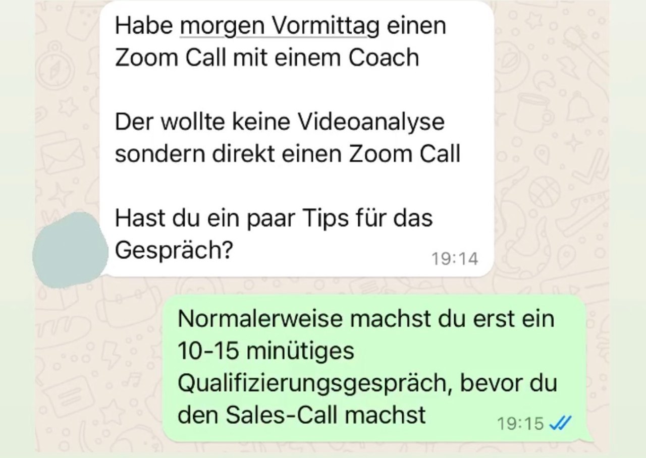 Kundenergebnis: Tipps fuer Zoom Sales-Call