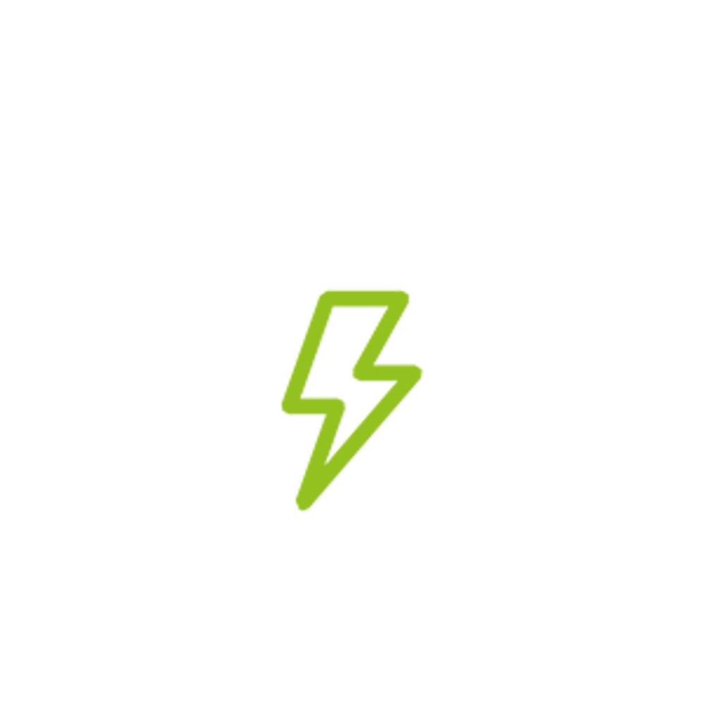 Umriss einer Ladesäule mit einem grünen Blitzsymbol in der Mitte.