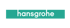 Hansgrohe-Logo mit weißem Text auf grün-türkisem Hintergrund.