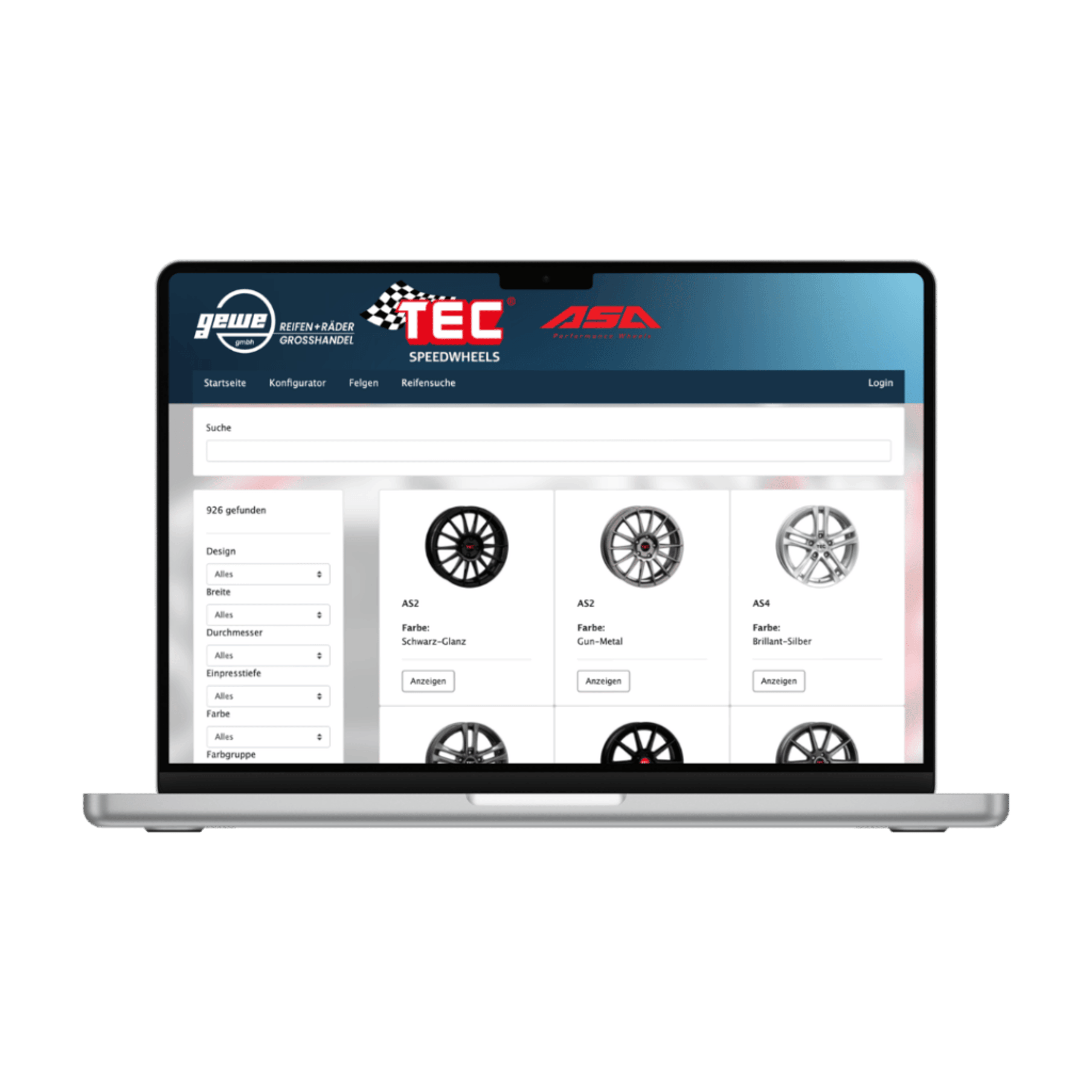 B2B-Shop der GEWE Reifen- und Rädergroßhandel GmbH