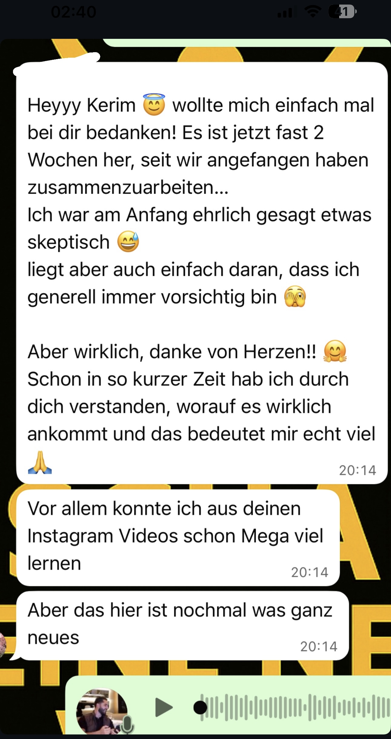 Kundenfeedback WhatsApp