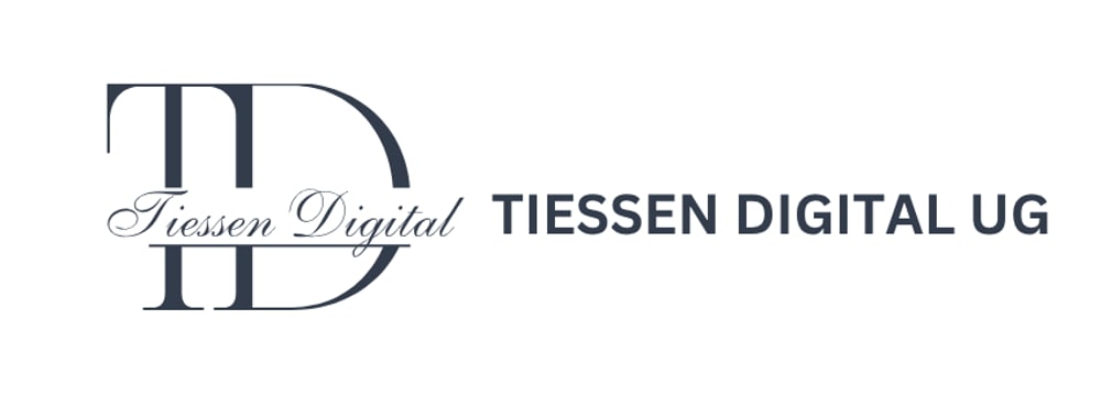 Logo von Tiessen Digital mit einem stilisierten "TD" in Pink und dem Text "Tiessen Digital".