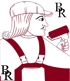 Ein Mann mit Schiebermütze und Latzhose hält eine Farbrolle, "BR" ist zweimal zu sehen.