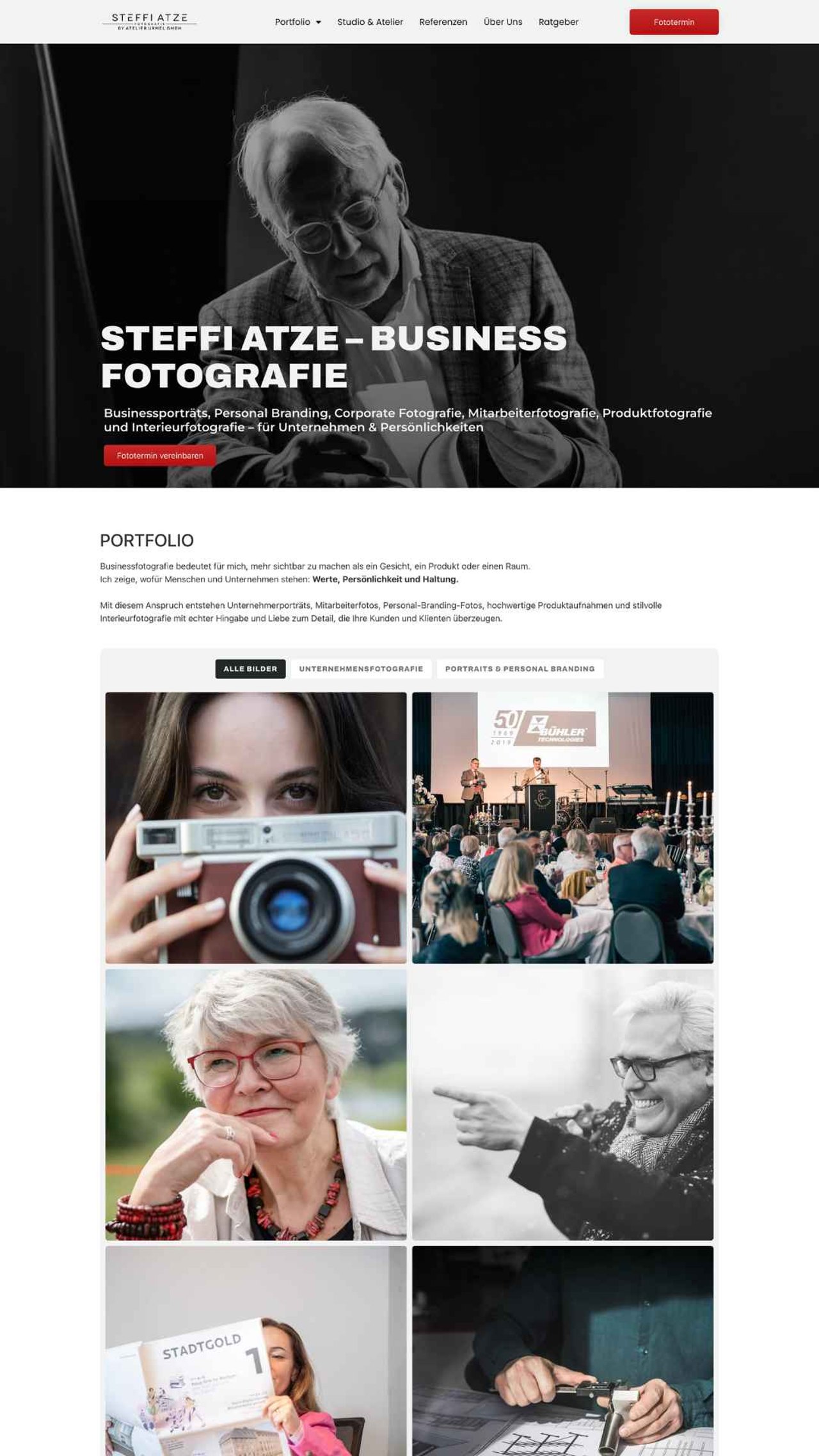 Startseite der Webseite von Steffi Atze