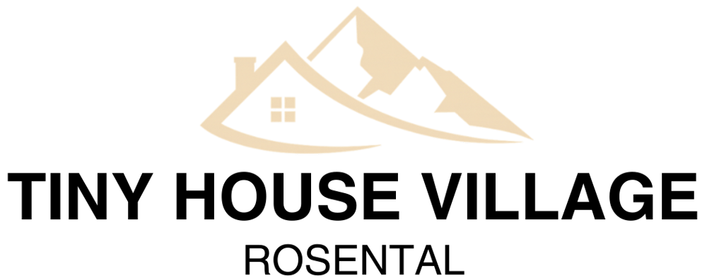 Tiny House Village Rosental – Logo mit stilisiertem Haus und Bergmotiv.