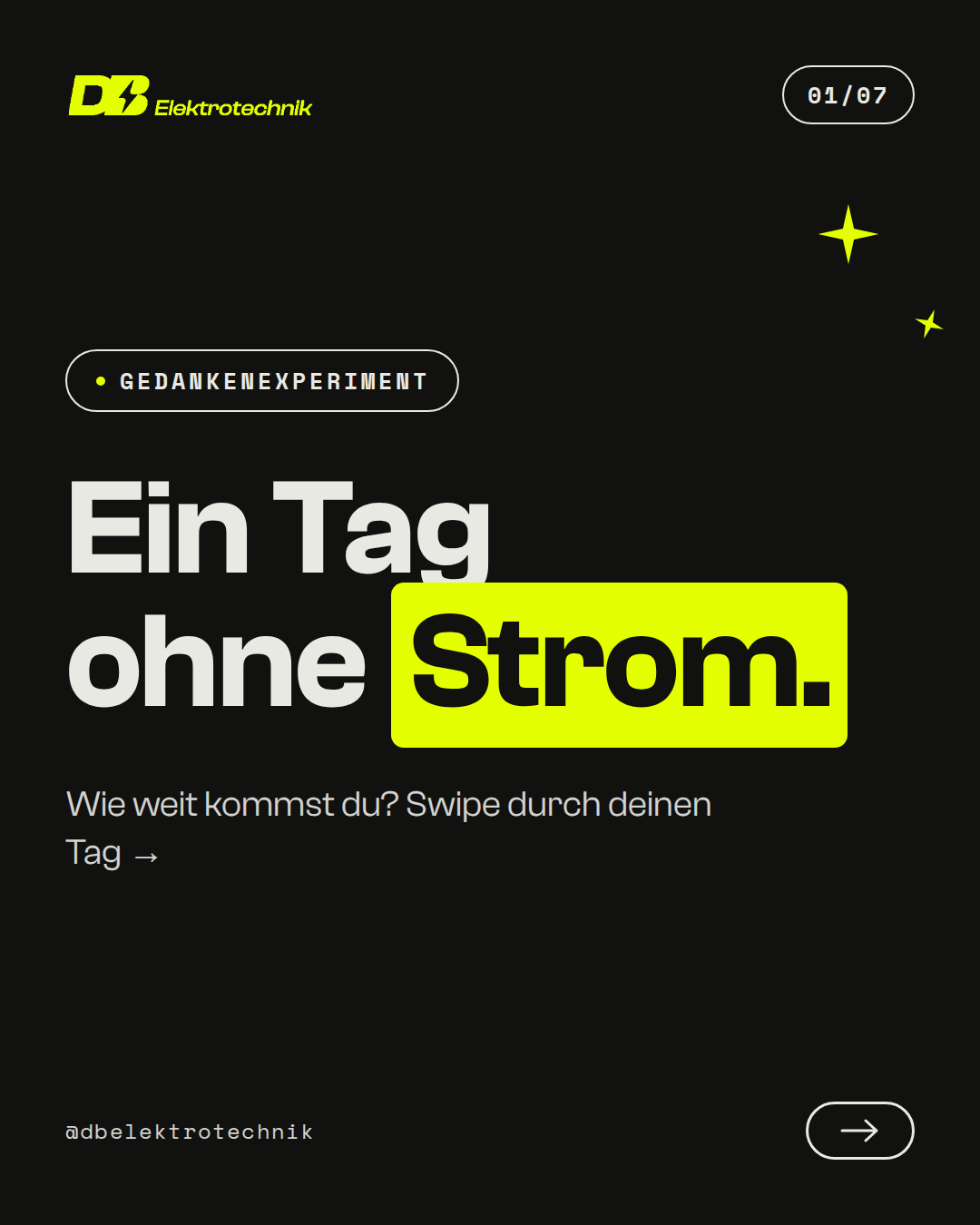 Instagram-Beitrag: Ein Tag ohne Strom