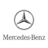 Silberner Mercedes-Benz Stern auf grünem Hintergrund mit "Mercedes-Benz" Schriftzug darunter.