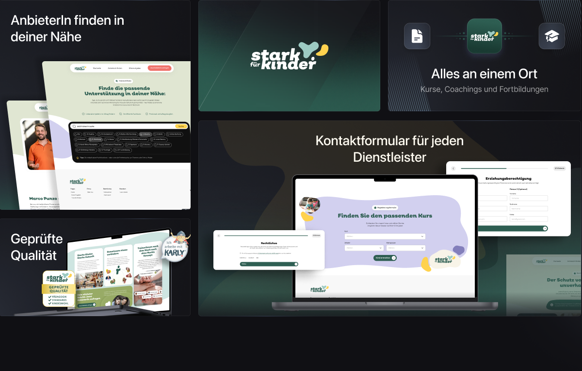 Stark für Kinder — App-Ansichten