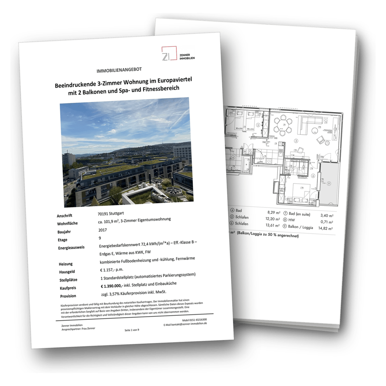Exposé der 3-Zimmer-Wohnung im CLOUD N°7 als PDF