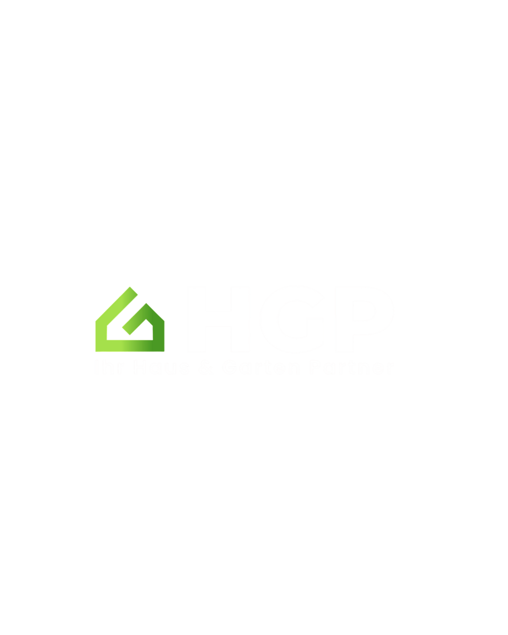 Grünes HGP-Logo mit Haus-Symbol und Text "Ihr Haus & Garten Partner".