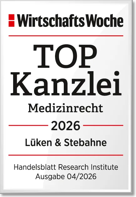 WirtschaftsWoche TOP Kanzlei Medizinrecht 2026 – Lüken & Stebahne